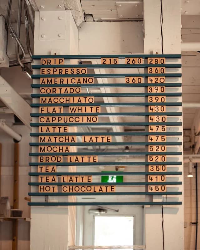 Presentación de precios en menú de restaurante sin signo de pesos