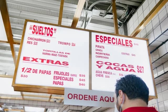 Menú de restaurante con pocas opciones bien organizadas